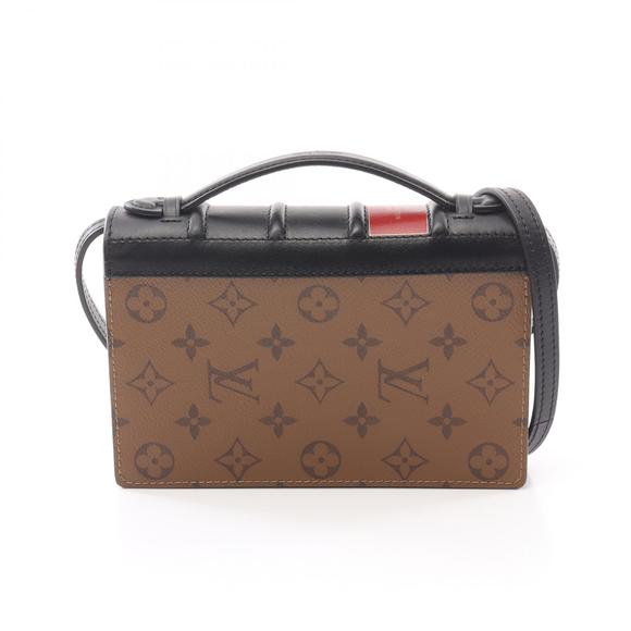 Louis Vuitton Book Wallet Chain Shoulder Bag Reverse Brown Black - Picture 1 of 7